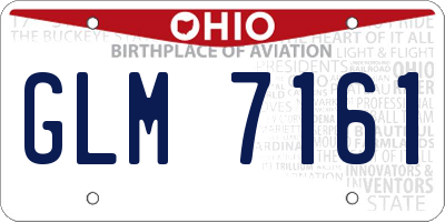 OH license plate GLM7161