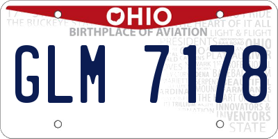 OH license plate GLM7178