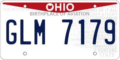 OH license plate GLM7179
