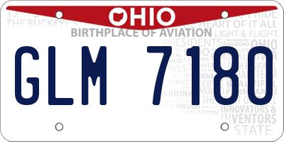 OH license plate GLM7180