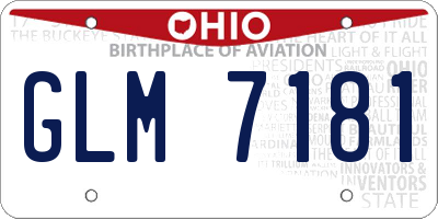 OH license plate GLM7181