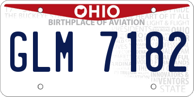 OH license plate GLM7182