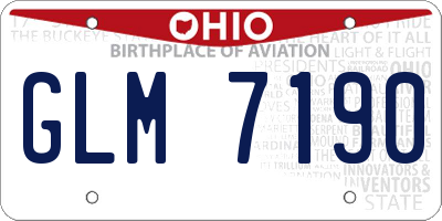 OH license plate GLM7190