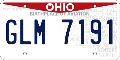 OH license plate GLM7191