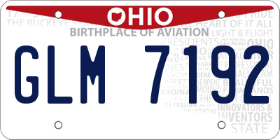 OH license plate GLM7192