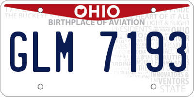 OH license plate GLM7193