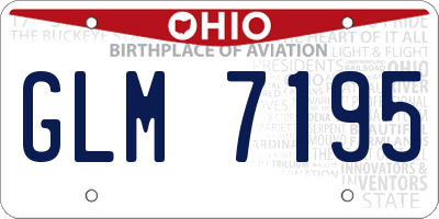 OH license plate GLM7195