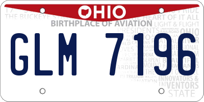 OH license plate GLM7196