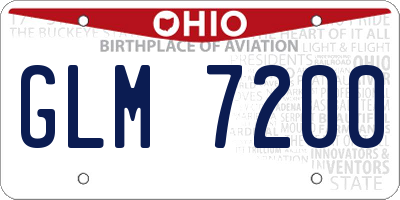 OH license plate GLM7200