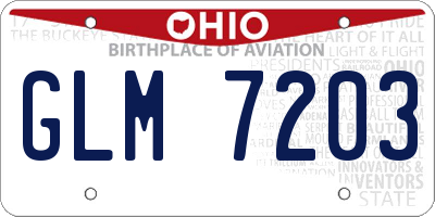 OH license plate GLM7203