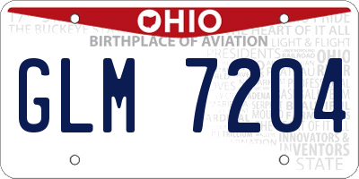OH license plate GLM7204