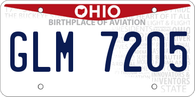 OH license plate GLM7205