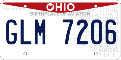 OH license plate GLM7206