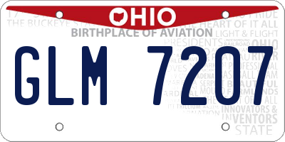 OH license plate GLM7207