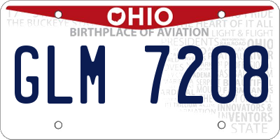OH license plate GLM7208