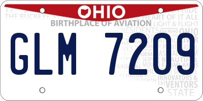 OH license plate GLM7209