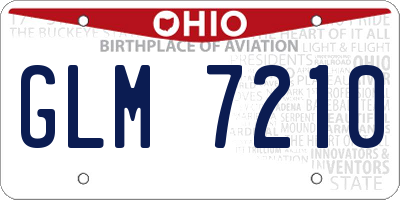OH license plate GLM7210