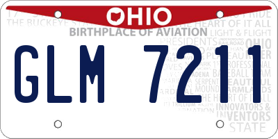 OH license plate GLM7211