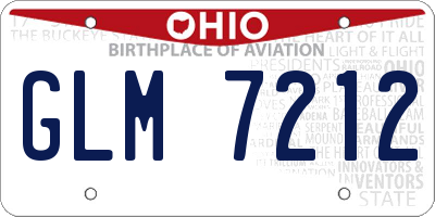OH license plate GLM7212