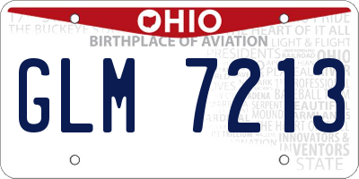 OH license plate GLM7213