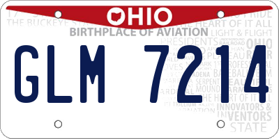 OH license plate GLM7214