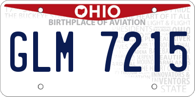 OH license plate GLM7215