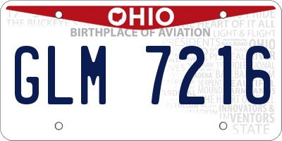 OH license plate GLM7216