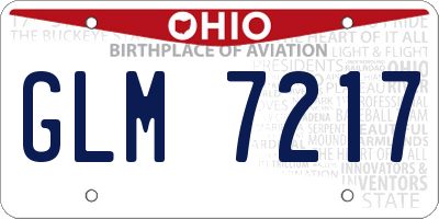 OH license plate GLM7217