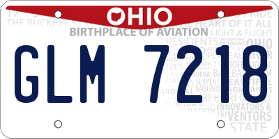 OH license plate GLM7218