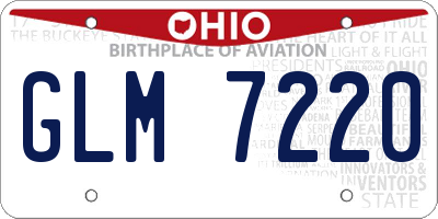 OH license plate GLM7220
