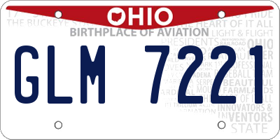 OH license plate GLM7221