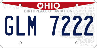 OH license plate GLM7222