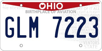 OH license plate GLM7223