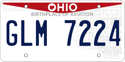 OH license plate GLM7224