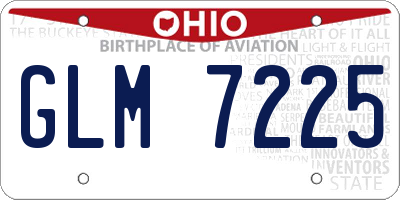 OH license plate GLM7225