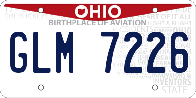 OH license plate GLM7226