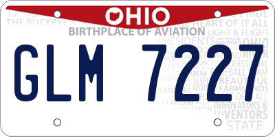 OH license plate GLM7227