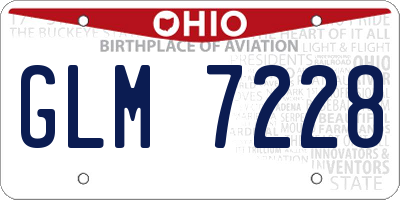 OH license plate GLM7228