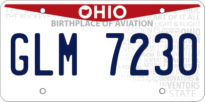 OH license plate GLM7230