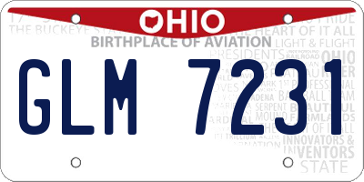 OH license plate GLM7231