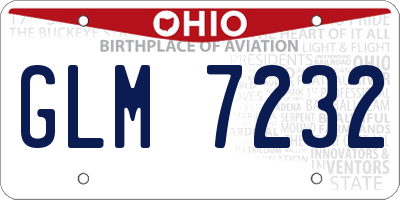 OH license plate GLM7232