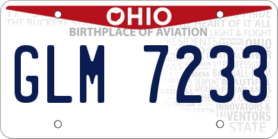 OH license plate GLM7233