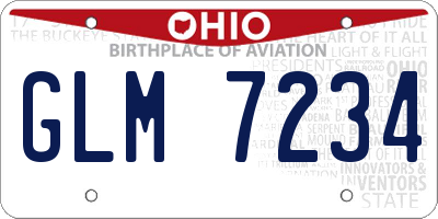 OH license plate GLM7234