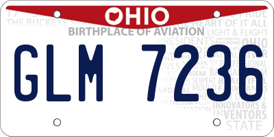 OH license plate GLM7236