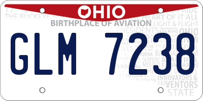 OH license plate GLM7238