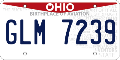 OH license plate GLM7239