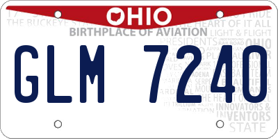 OH license plate GLM7240