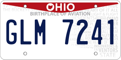 OH license plate GLM7241