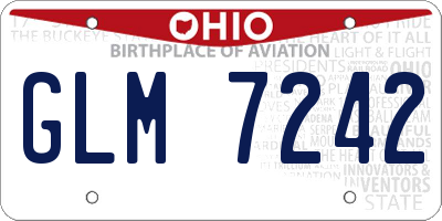 OH license plate GLM7242