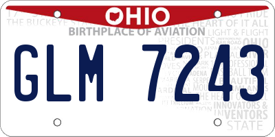 OH license plate GLM7243